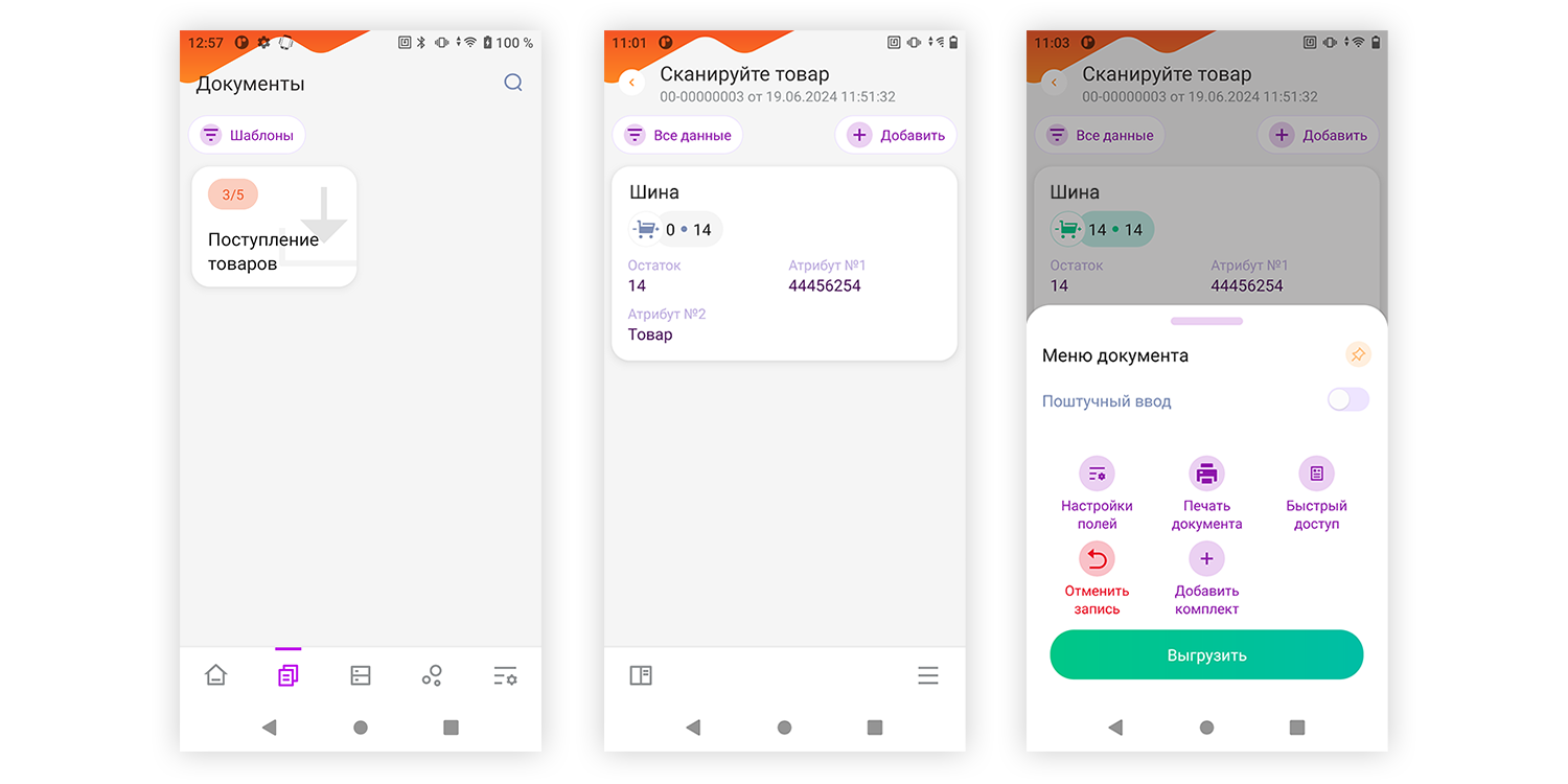 пример работы с мобильным решением datamobile